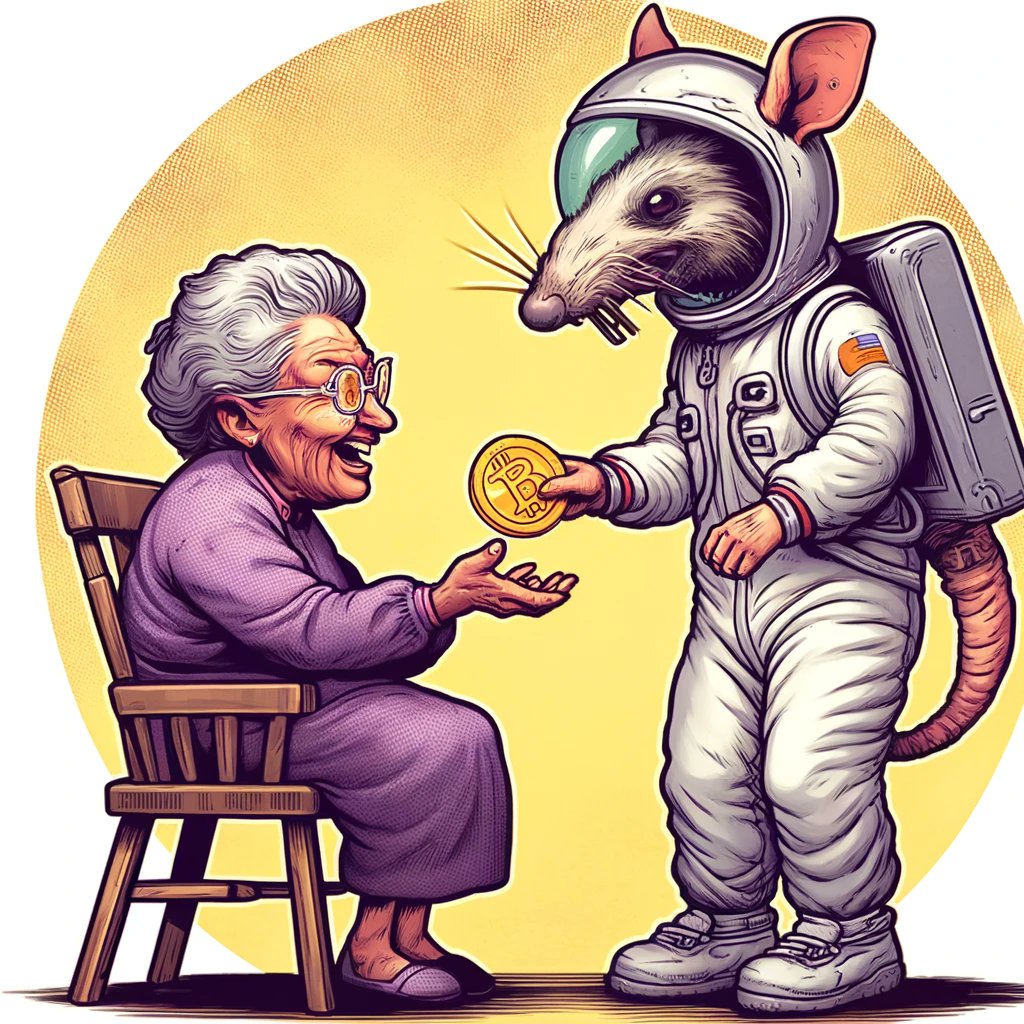 "🚀 When you told your grandma about your #Bitcoin investment and now she wants to be paid in BTC for Sunday dinners. #CryptoLife #HODL #MemecoinSeason2024 🤣💸"