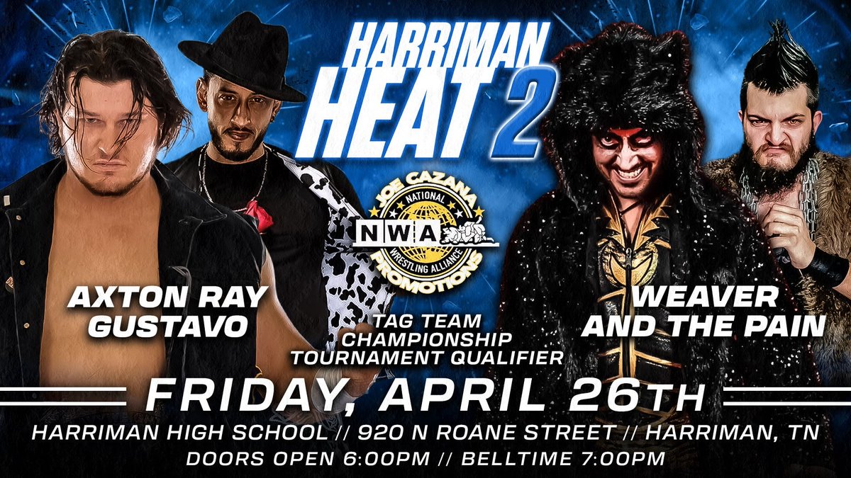 waynemoxxi_'s tweet photo. Axton and Gustavo are still quiet about our tag match this Friday.

Axton is getting his kick pads fixed, perhaps? https://t.co/vfWRbEHHLk
