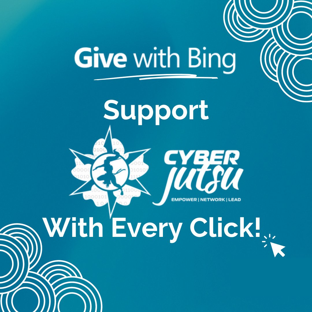 Support WSC through the Give with @Bing program! 🔎 After signing up and selecting 'The Women's Society of Cyberjutsu,' you can earn rewards points just for searching the web with Bing. Microsoft then turns those points into cash donations to us. 💸 bing.com/give/search?se…