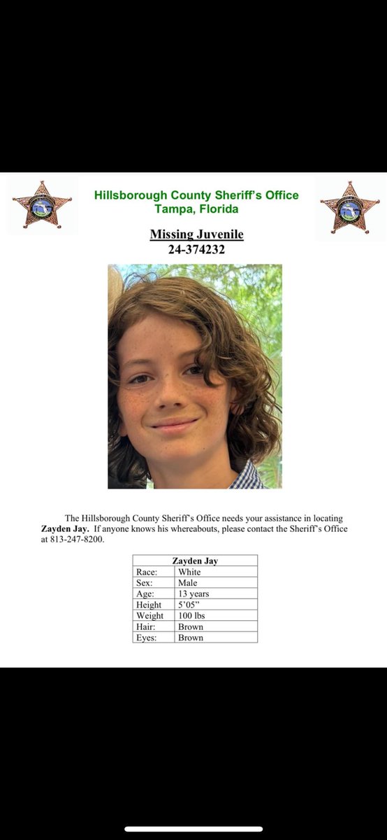 This young man has been missing since Sunday in the Tampa, FL area. Zero leads as of right now