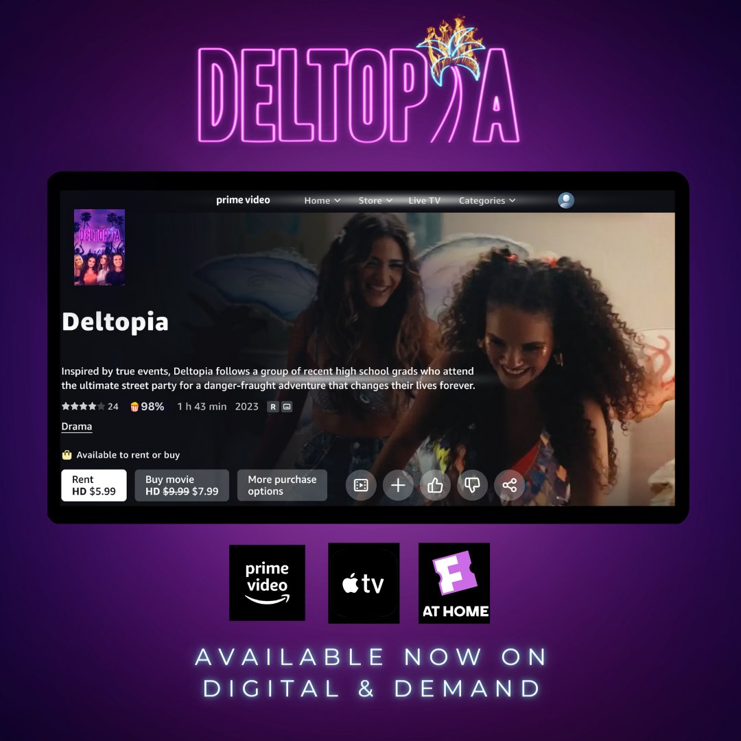 DeltopiaMovie's tweet photo. #Deltopia Available now on @appletv @amazonprime @fandango and On Demand 🔥🛒💊🛹❤️‍🔥🚨 https://t.co/uctSjXKbEL