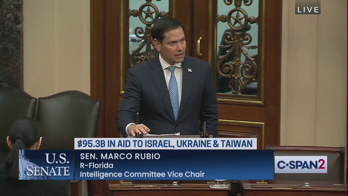 Senate Intel Vice Chair Rubio: 'I am left with this choice. If I want to help Israel, If I want to help Taiwan, If I want to ban Bytedance from operating TikTok in the U.S., then I have to drop my demand that the president enforce our immigration laws...This is moral extortion.'