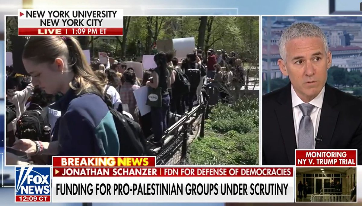 Who’s really behind Students for Justice in Palestine? @FDD’s @JSchanzer discusses the organization's founding and funding and reacts to AOC calling the campus protests ‘peaceful.’ foxnews.com/video/63514928…