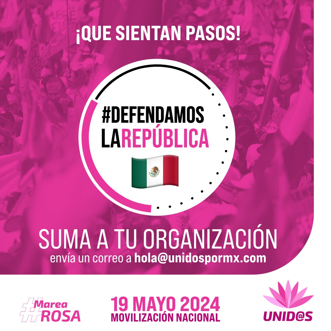 📢 ¡Prepárate! 🗓️ El próximo 19 de mayo la ciudadanía volverá a tomar las calles de todo México. 🇲🇽 Espera los detalles #MareaRosaMayo19 #DefendamosLaRepública #SeguimosEnMarcha