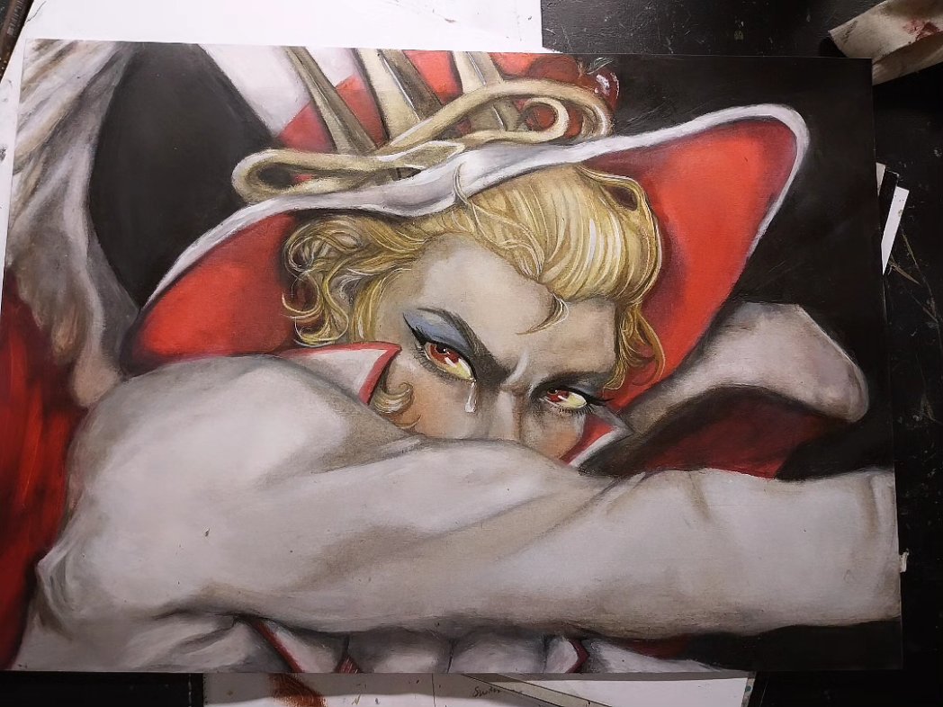 Binkyarts's tweet photo. I finished my fanart piece of Lucifer Morningstar from the show Hazbin Hotel! 

The original pose is from the painting L'Ange Dechu by 
Alexandre Cabanel 

#HazbinHotelLucifer #HazbinHotel #HazbinHotelFanart https://t.co/VYt7B3LdNz