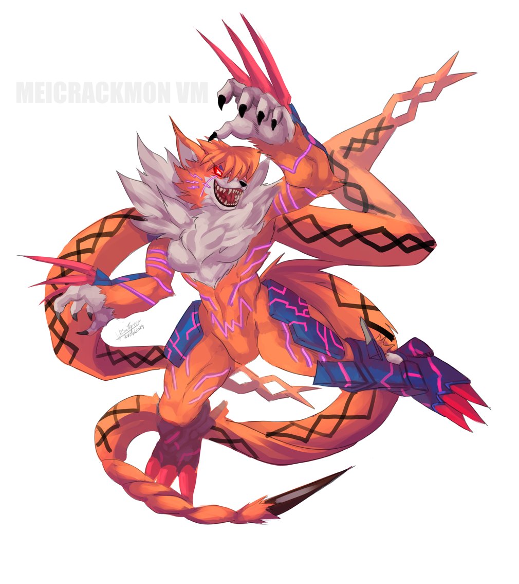 Un viejo dibujo de Meicrackmon VM que empecé pero que nunca le llegué a colorear y ah! Finalmente hago algo decente de mi digimon favorito, es difícil de dibujar xD Telegram channel: t.me/RinaTigresaArt #sketch #digimon #デジモン #anthro