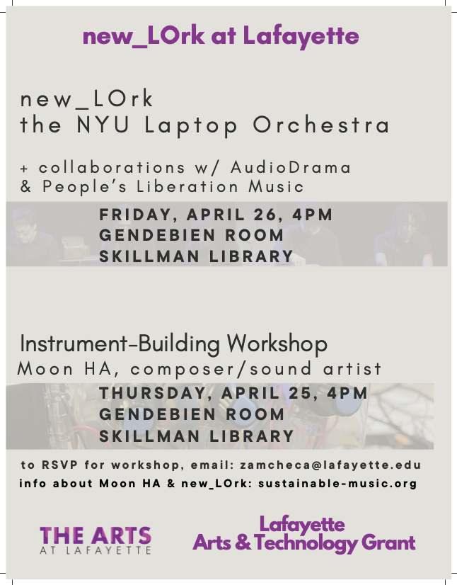 librarynora's tweet photo. Noise at the Library, this Thursday and Friday at @LafLib! There will be a handmade electronic instrument building workshop on Thursday, followed by a collaborative performance using these instruments by new_LOrk on Friday 

https://t.co/6VfZ5AB7Xe https://t.co/uetcjqwvjK