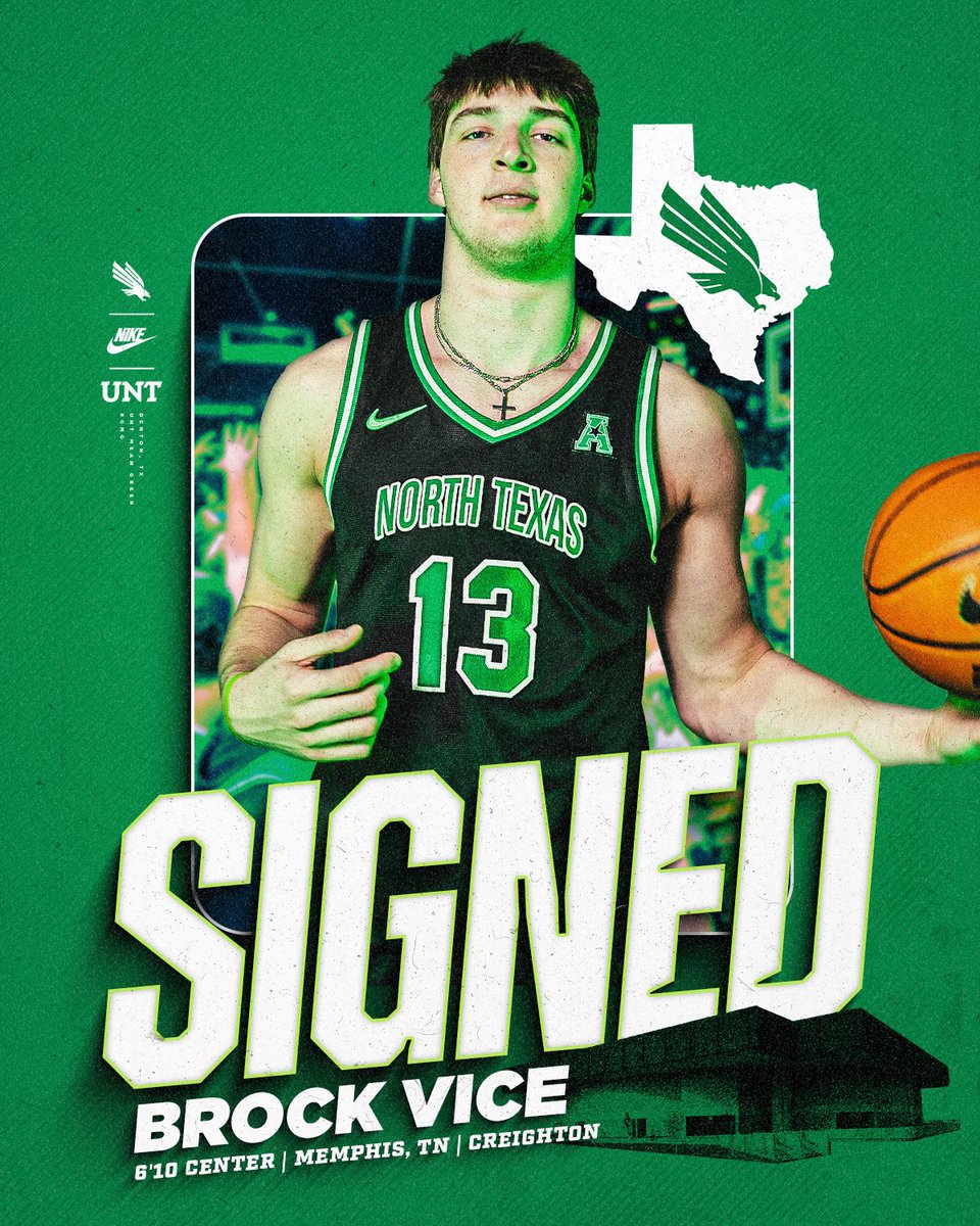 𝐎𝐟𝐟𝐢𝐜𝐢𝐚𝐥𝐥𝐲 𝐒𝐢𝐠𝐧𝐞𝐝 ✍️@brock_vice Mean Green Nation, please join us in welcoming Brock! 🟢 2023 TSSAA Mr. Basketball award finalist 🟢 High school state champ 🟢 2023 No. 3 ranked TN prep prospect 📝northtex.as/3xNv3Zr #GMG