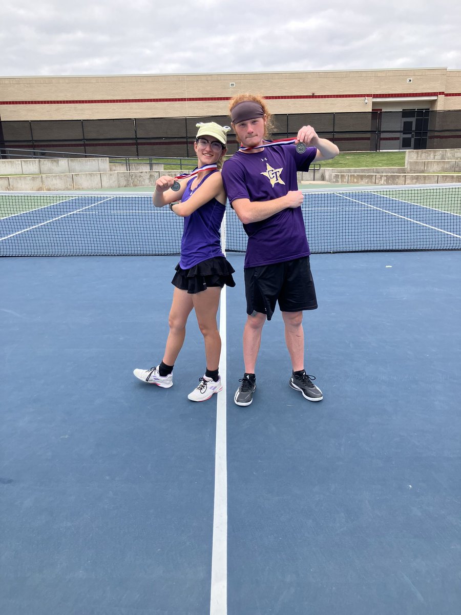 Lily and Gage punched their ticket to regionals with a 3 set win to place 2nd in mixed doubles at the district tournament. Let’s go!!! @emsisdathletics @ChisholmTrailHS