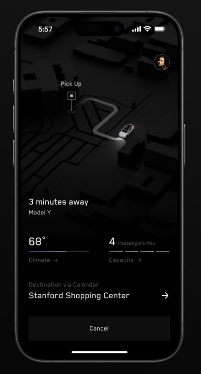 Teslaconomics's tweet photo. Uber may be shitting its pants right now from seeing Tesla's ride-hailing app https://t.co/nc9Iw77VWj