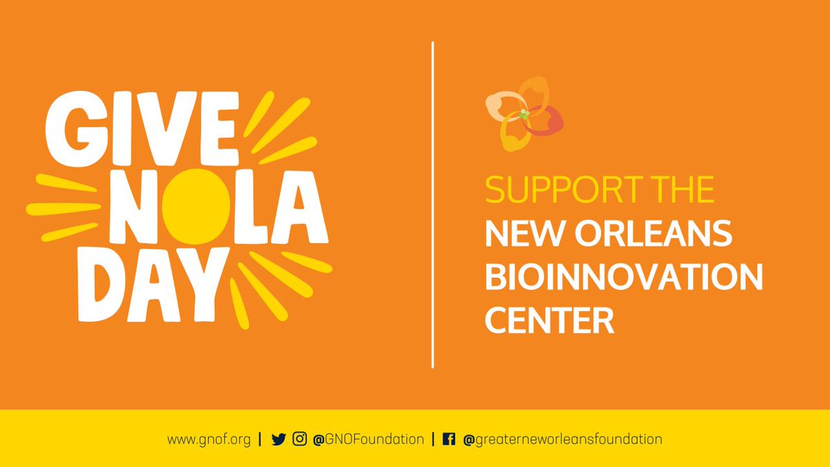 #GiveNOLADay is around the corner, and we want you to add NOBIC to your donation list! Your GiveNOLA Day donation will help us to hire local students for paid summer internships, introducing them to the intersection of business and science.

Give early: givenola.org/NOBIC