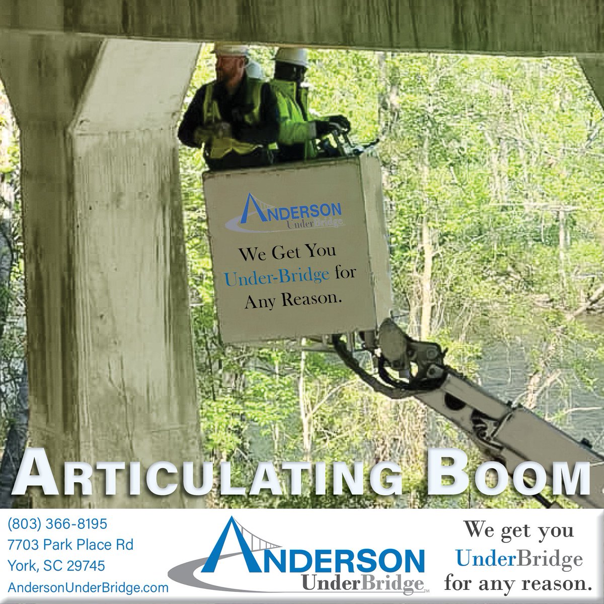 Anderson_UB's tweet photo. #AndersonUnderBridge Operations Specialists are traveling the country to position crews beneath the nation’s 620K bridges. Inspectors, engineers, coaters, and utility teams trust our staff to deliver #UnderBridgeAccess in our #HydraPlatforms &amp; #ArticulatingBooms every day. https://t.co/DFjO1bwWTq