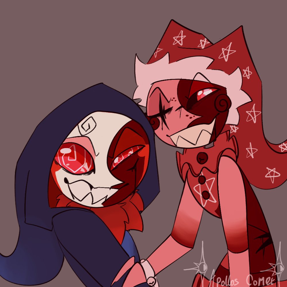 BLOODMOON FANART!! I needed to draw my sillies with the red twin alive! #fnaffanart #fnafdca #dca #bloodmoon #TSAMS #TheSunandMoonShow #tsamsbloodmoon #bloodmoontwins #tsamsfanart