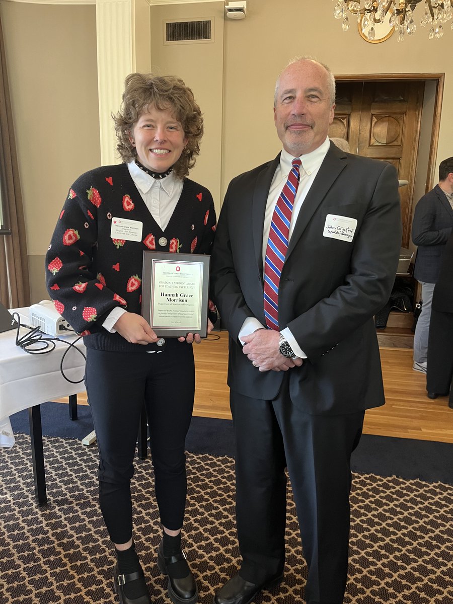 SPPO_OSU's tweet photo. SPPO PhD student, Hannah Grace Morrison, was awarded the @ASCatOSU Graduate Student Award for Teaching Excellence. This award recognizes excellence in teaching by a graduate student in any instructional capacity. Congratulations Hannah Grace! Well deserved!
#AcademicSuccess #SPPO https://t.co/SsNIP1oyYo
