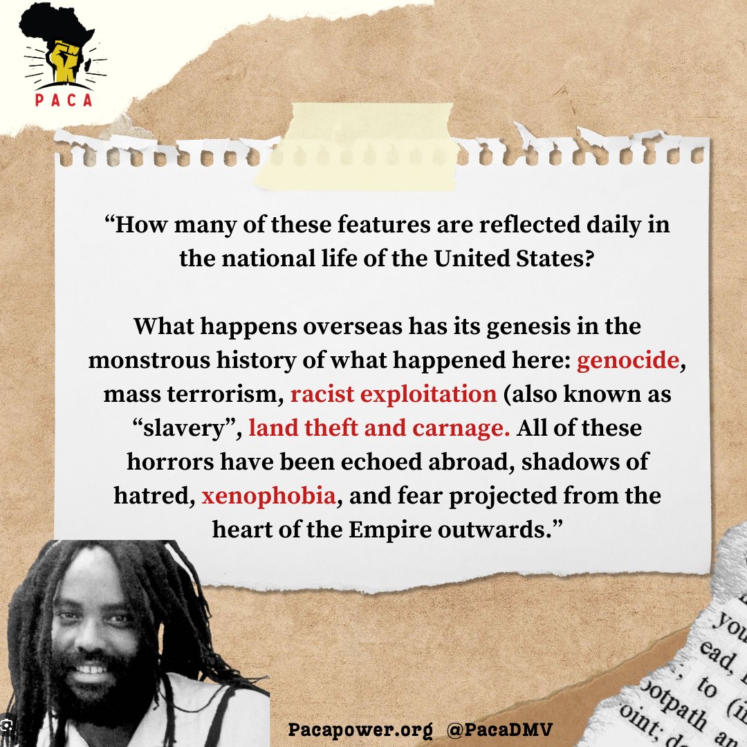 The US has not been doing much to hide its fascist character, even under the president that is supposed to 'save democracy' if we vote for him. This week we are reminded of Mumia's writings on fascism and its characteristics. Sound familiar?