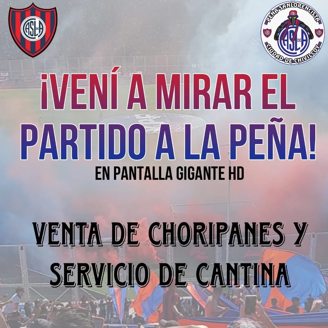 CASLAchivilcoy_'s tweet photo. ¡HOY 21:00 JUEGA SAN LORENZO!

Y COMO SIEMPRE LA PEÑA ABRE SUS PUERTAS para que te acerques a mirar el partido y a compartir un momento con la familia azulgrana 💙❤️💙

Contamos con servicio de cantina y pantalla gigante HD. TAMBIÉN HAREMOS CHORIPANES

💙❤️ ¡LXS ESPERAMXS! ❤️💙 https://t.co/LIZyWmAjQR