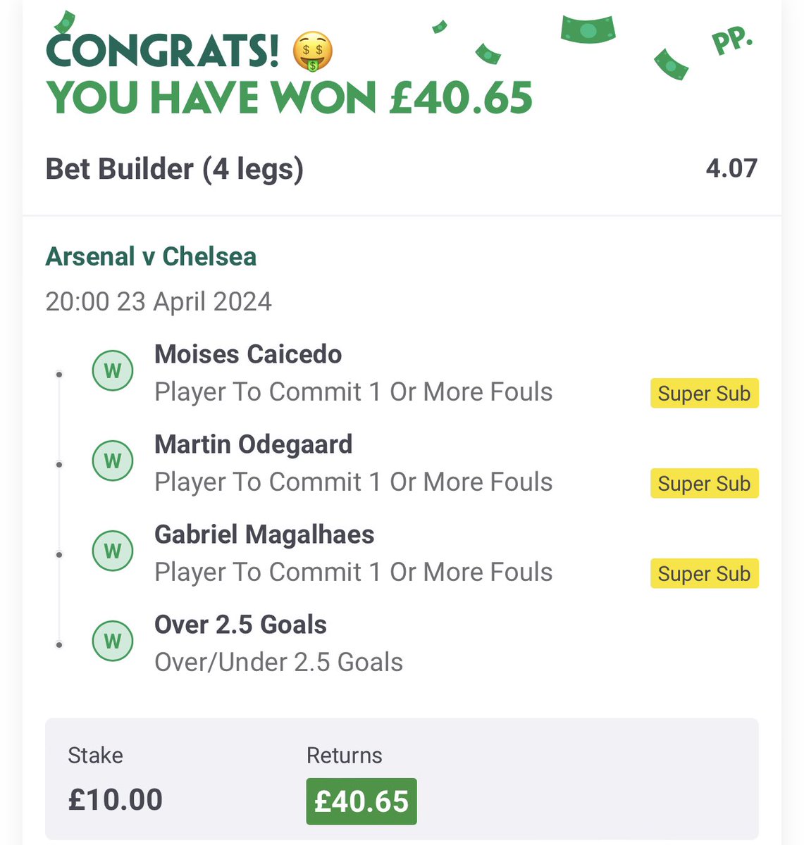 @BadManBetting Keep these bet builders coming big man 🤝 You’re on fine form 🫡