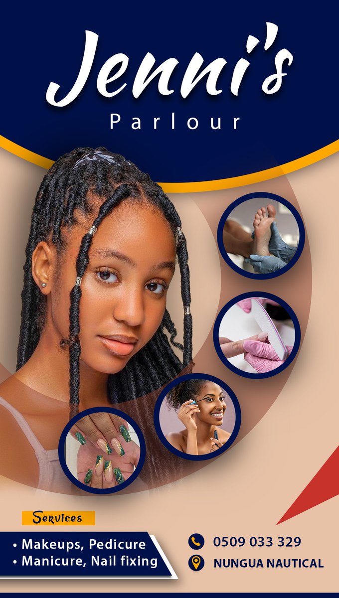 Salon flyer design
Nails, pedicure, manicure, makeups

#kalapressgh #GraphicDesign #makeup #pedicure #manicure #nails #Ghana