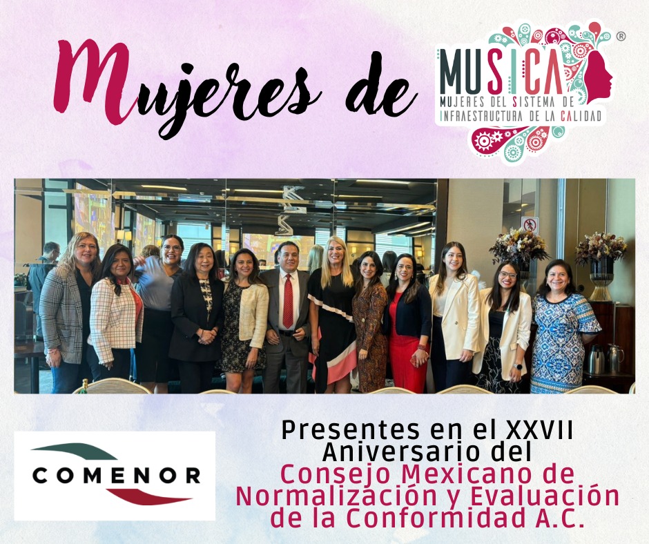 mujeres_snic's tweet photo. ¡Hoy celebramos el XXVII Aniversario de @ComenorMx con la presencia de destacadas Mujeres del Sistema de la Infraestructura de la Calidad A.C. (MUSICA)! Agradecemos la invitación y felicitamos a COMENOR. ¡En hora buena! 🥳 https://t.co/uUWLLliPCC