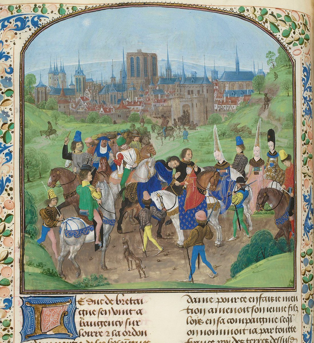 The Arrival of Louis II of Anjou and Marie of Blois into Paris, from Jean Froissart's Chronicles
