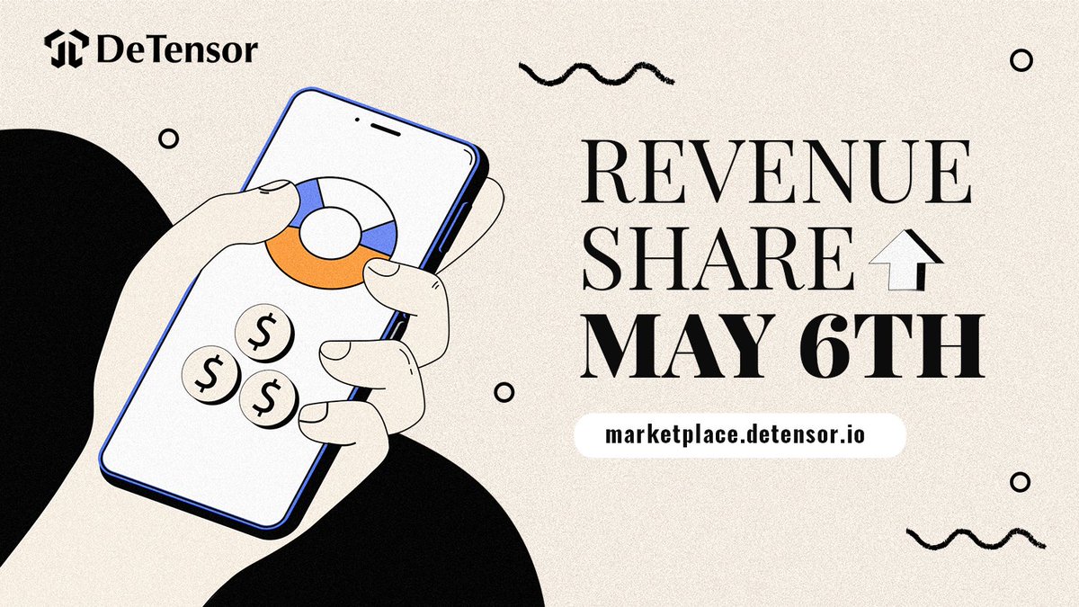 🚀 #DETENSOR Exciting News 🚀 We're thrilled to announce our first revenue sharing event, scheduled for May 6th. To participate, simply hold 50,000 $DETENSOR tokens or more. Check Requirements: docs.detensor.io/features/reven… We're just getting started, join us on this journey now!