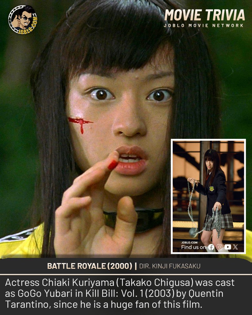 Movie trivia: Kill Bill (2000) #JoBloMovies #MovieTrivia #ChiakiKuriyama #TakakoChigusa #KillBill