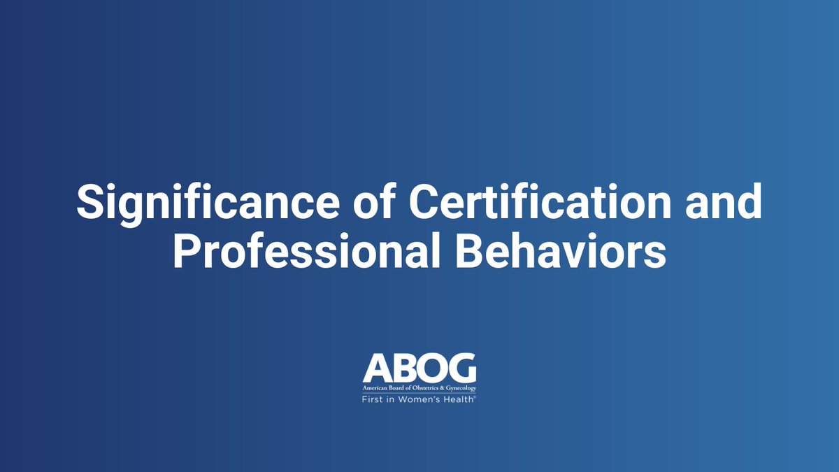 ABOG has released a statement on the significance of certification and professional behaviors. Read here: bit.ly/4b513GQ