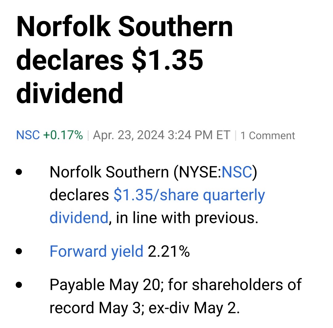 $NSC
#dividend #dividends #invest #financialindependence