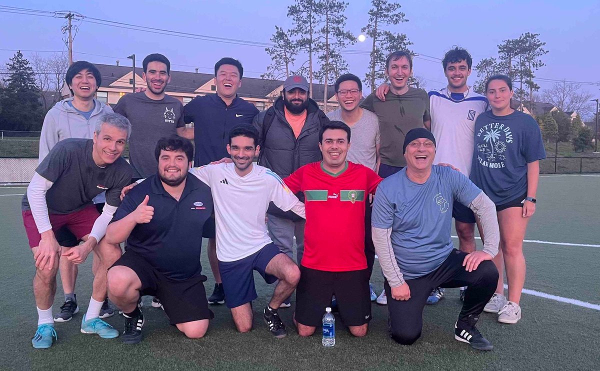 The Cornell ORIE soccer team under the light of a full moon!