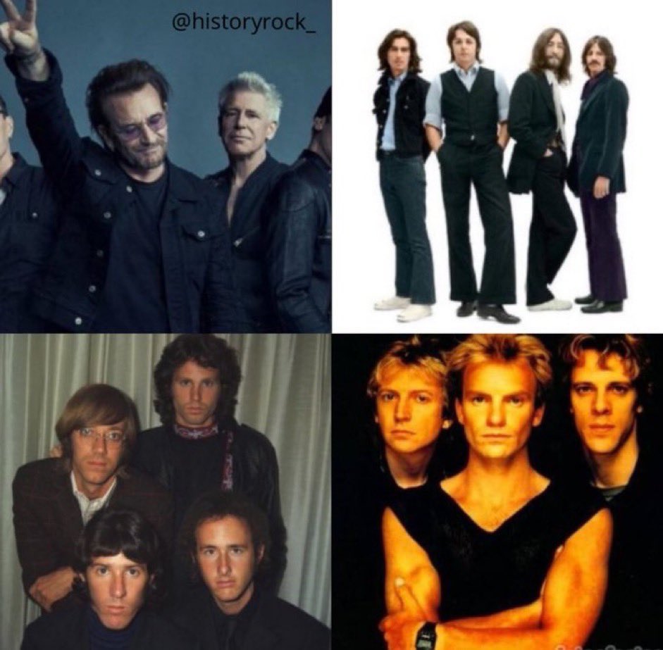 Wich band do you prefer to see live? 👇🏻

- U2
- The Beatles
- The Doors
- The Police
