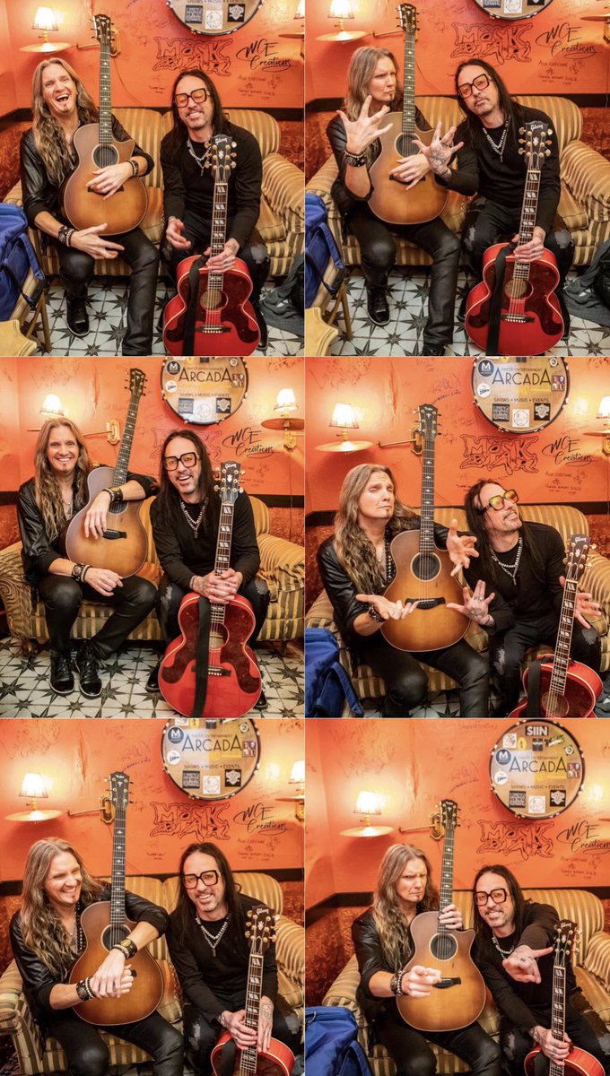 Some of my faves from the @ArcadaTheatre “green room”! Never a dull moment with these two @bgibbsmusic @joelhoekstra13 
#brandongibbs #joelhoekstra #hoekstragibbs #neveradullmoment #lovethesetwo #arcadatheatre #greenroom #Backstage #wcecreations #rocknroll #gigphotography