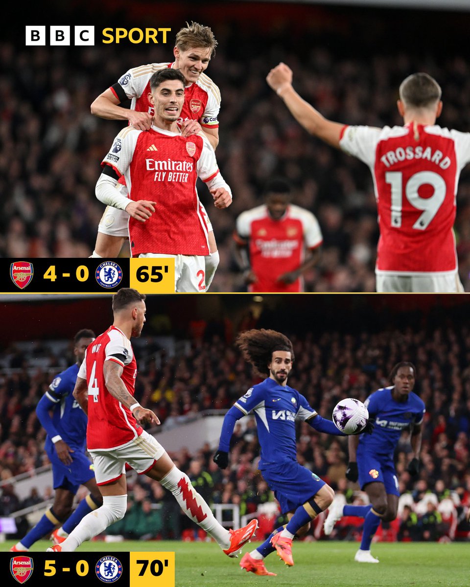 Rinse and repeat!

Another two Arsenal goals in quick succession 😅

Kai Havertz and Ben White... AGAIN!

#ARSCHE #BBCFootball