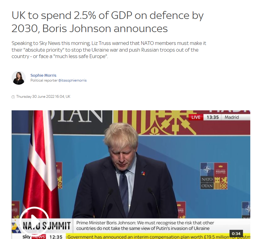 Rishi Sunak went to Poland to announce that defence spending would rise to 2.5% of GDP by 2030. This was already announced by Boris Johnson in 2022. None of the media in attendance mentioned this obvious fact. #ToryGaslighting