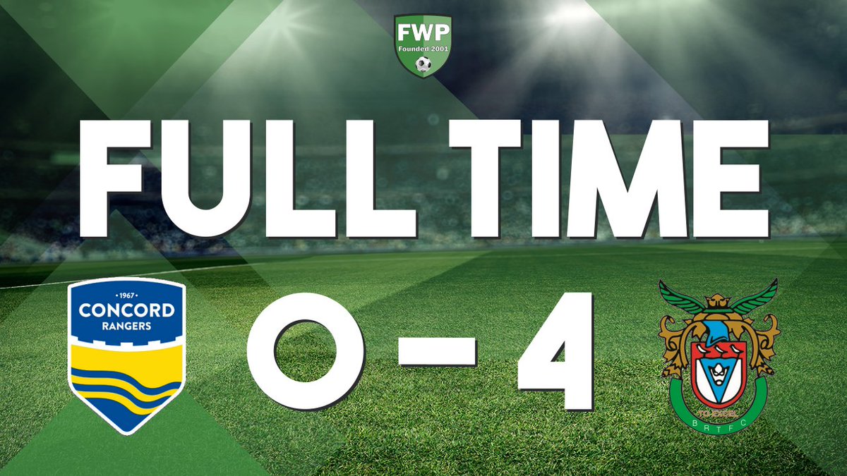 FULL-TIME: Concord Rangers 0-4 Bognor Regis Town #IsthmianLeague