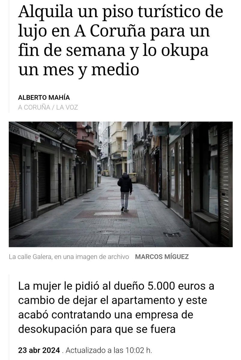 Estoy convencida: 1. El piso turístico es ilegal y por eso la propietaria no podía avisar a la policía ni al juez para que no le pillaran. 2. O es una noticia falsa pagada por Desokupa para hacerse publicidad. Hilo explicando las desinformaciones legales de esta 'noticia' 👇🏻