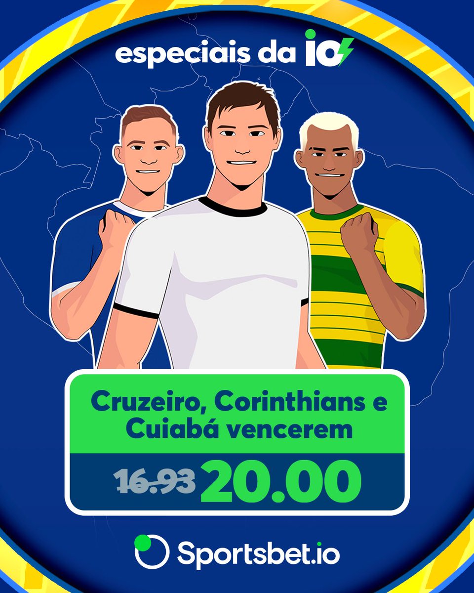 Atenção Simplesmente uma odd 20 se Cruzeiro, Corinthians e Cuiabá vencerem hoje É fácil? Não Mas vale muito a pena arriscar sportsbet.io/pt/sports?ref=… 🔞 #publi