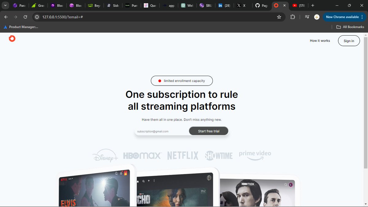 BIGF00T_DEV's tweet image. Day 14 of my web design challenge completed! ๐ Two weeks in and still going strong. Excited to keep pushing boundaries and refining my skills!
bigfoot-01.github.io/OneSub/
#WebDesignChallenge #Day14