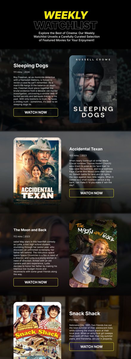 To get our weekly watchlist delivered directly to your inbox, signup at flixfling.com!