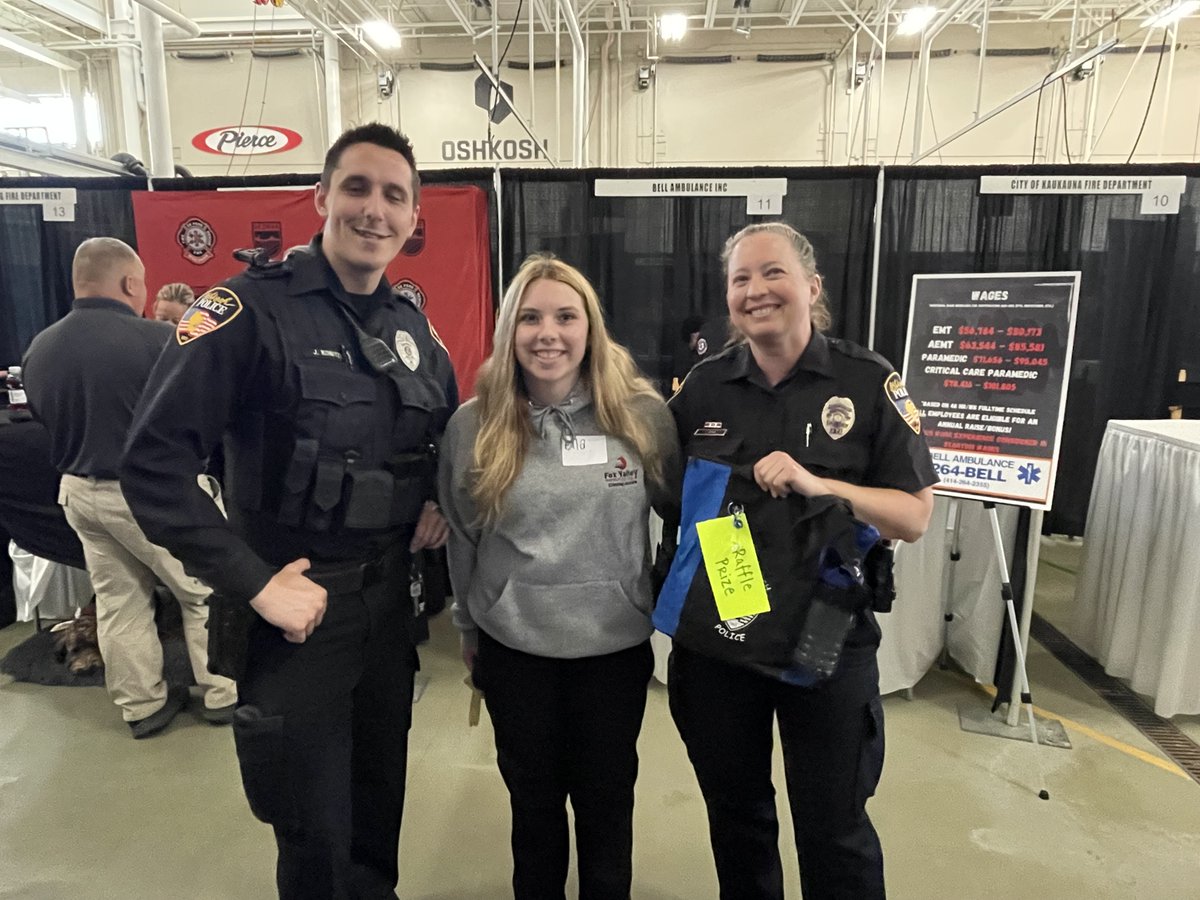 We had a great time at the FVTC Public Safety Training 
Career Fair today! Thanks to everyone who stopped by to say hi and congrats to all of our Raffle Prize winners!
@FoxValleyTech