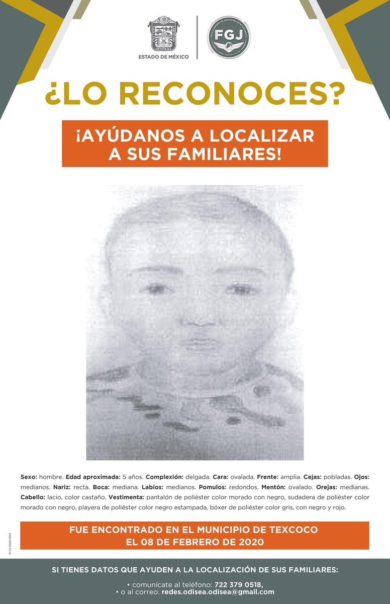 📷Tu apoyo es importante, ayúdanos a difundir, cualquier información para identificar a la siguiente persona comunícate al 📷800 890 2940 y 📷 800 7028 770 #FiscalíaEdoméx.