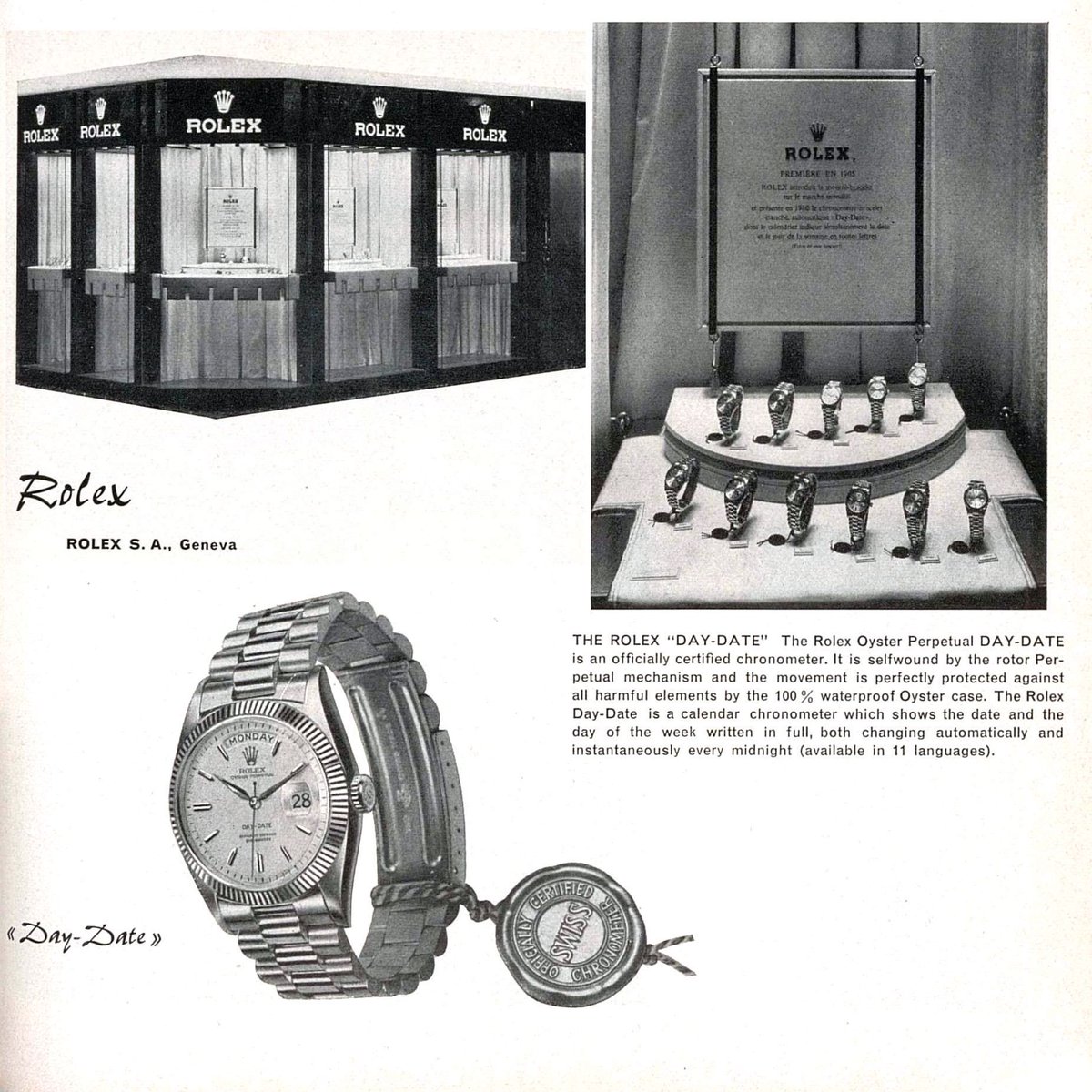 GrailWatch's tweet photo. #OnThisDay April 23, 1960: Rolex shows the updated Day-Date, made famous as the "President," at the Basel Fair @Rolex @EuropaStar #BaselWorld https://t.co/QiugzwMKSv