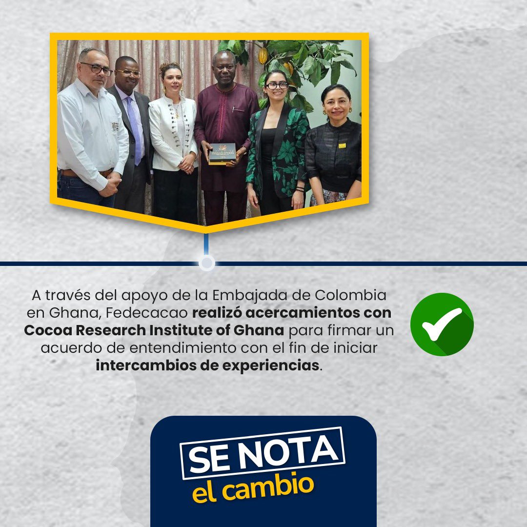 #SeNotaElCambio | ¡Nos enorgullece compartir con todos y todas el informe de los logros de la reciente gira #ColombiaEnÁfrica!

Nuestro objetivo fue unir culturas a través de la cooperación Sur-Sur, bajo la coordinación del Sr. Embajador, @DanielGarcesC1, @ViceColombia,