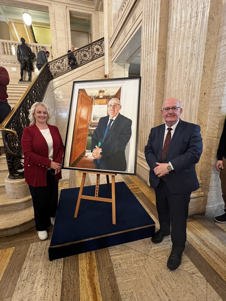 Lovely to see my colleague Lord Hay today at the unveiling of his portrait as the longest serving Speaker of the Assembly.
