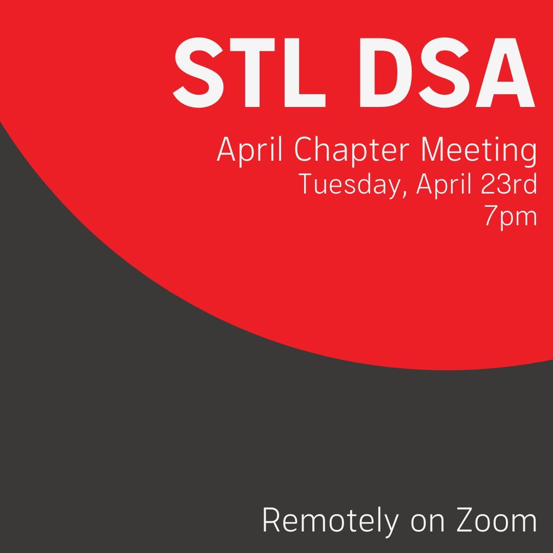 Don't forget! Tonight is our April chapter meeting! You can RSVP at buff.ly/3vXNwlx. See you there, comrades!