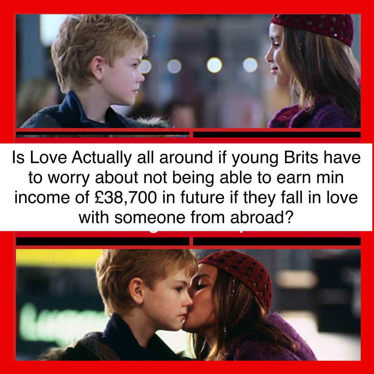 Can we hav a sequel where after 20 yrs, Sam & Joanna r separated cos Sam struggles to meet min income requirement of £38,700 to get Joanna a UK spouse visa? @Working_Title pls make this. LIKE & sign the petition #loveinlimbo #scraptheMIR #loveactually petition.parliament.uk/petitions/6526…