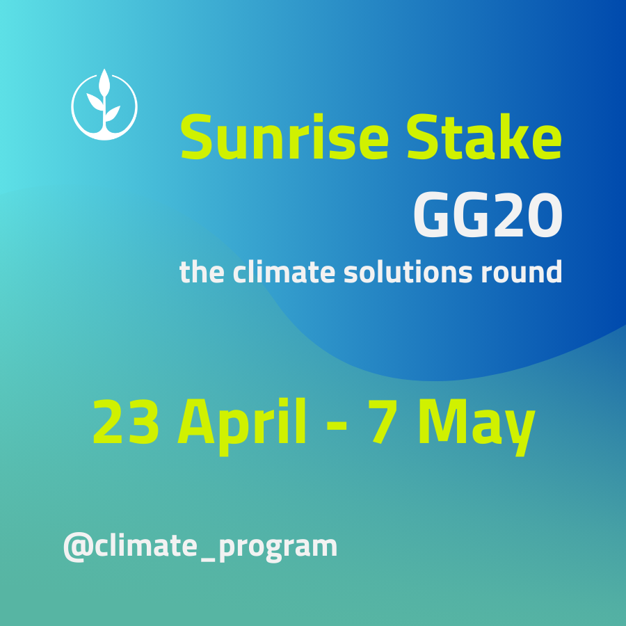 Today <a href="/gitcoin/">Gitcoin</a> kicked off the GG20 quadratic funding round to support open source and public goods projects, including those actively engaging in climate action. Check out <a href="/sunrisestake/">Sunrise Stake</a> improving the carbon infrastructure for #web3 and beyond 🌍💚 explorer.gitcoin.co/#/round/42161/…