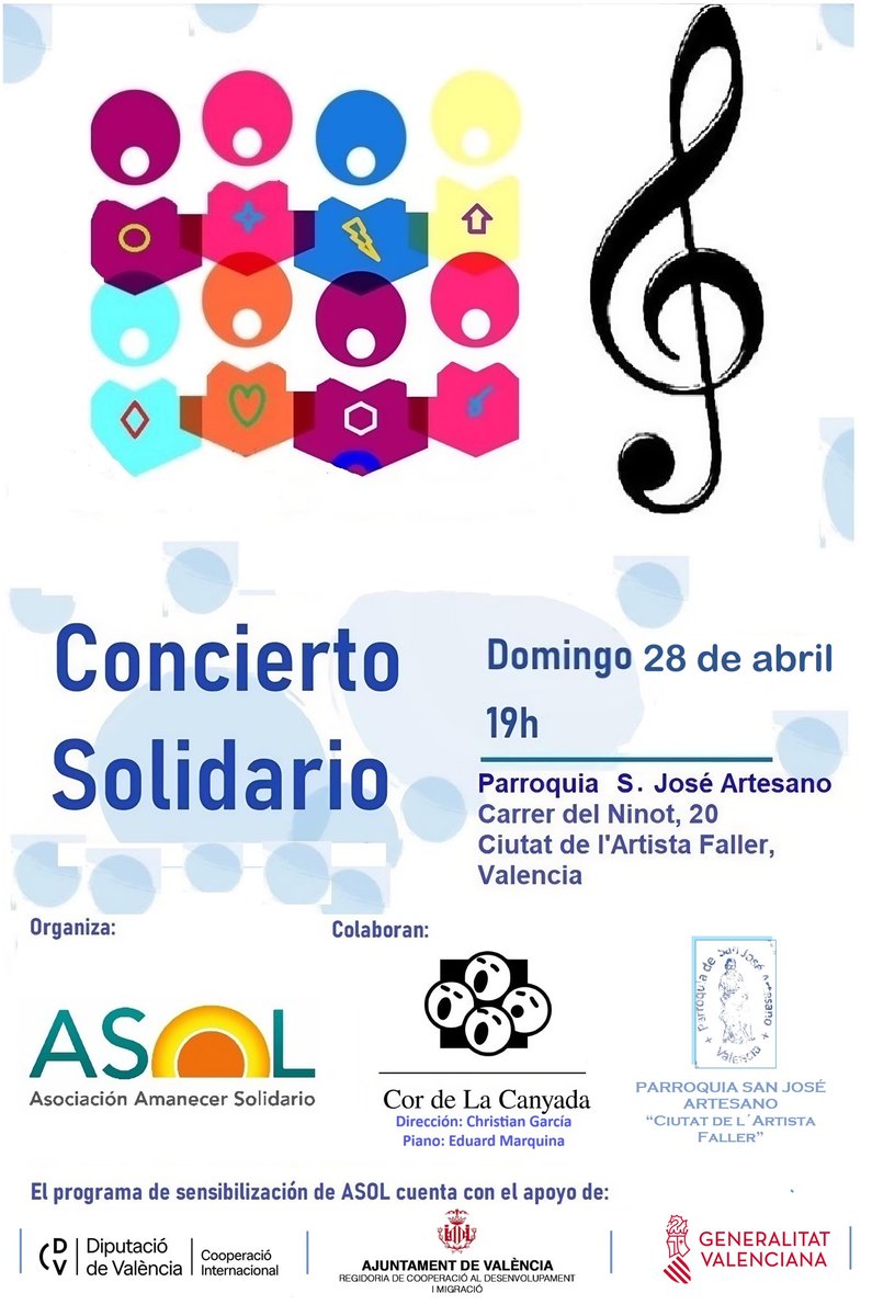 Os esperamos en nuestro concierto Voces Solidarias 2024. Domingo 28 de abril 2024 a las 19h
#RompiendoBarreras #ASOL