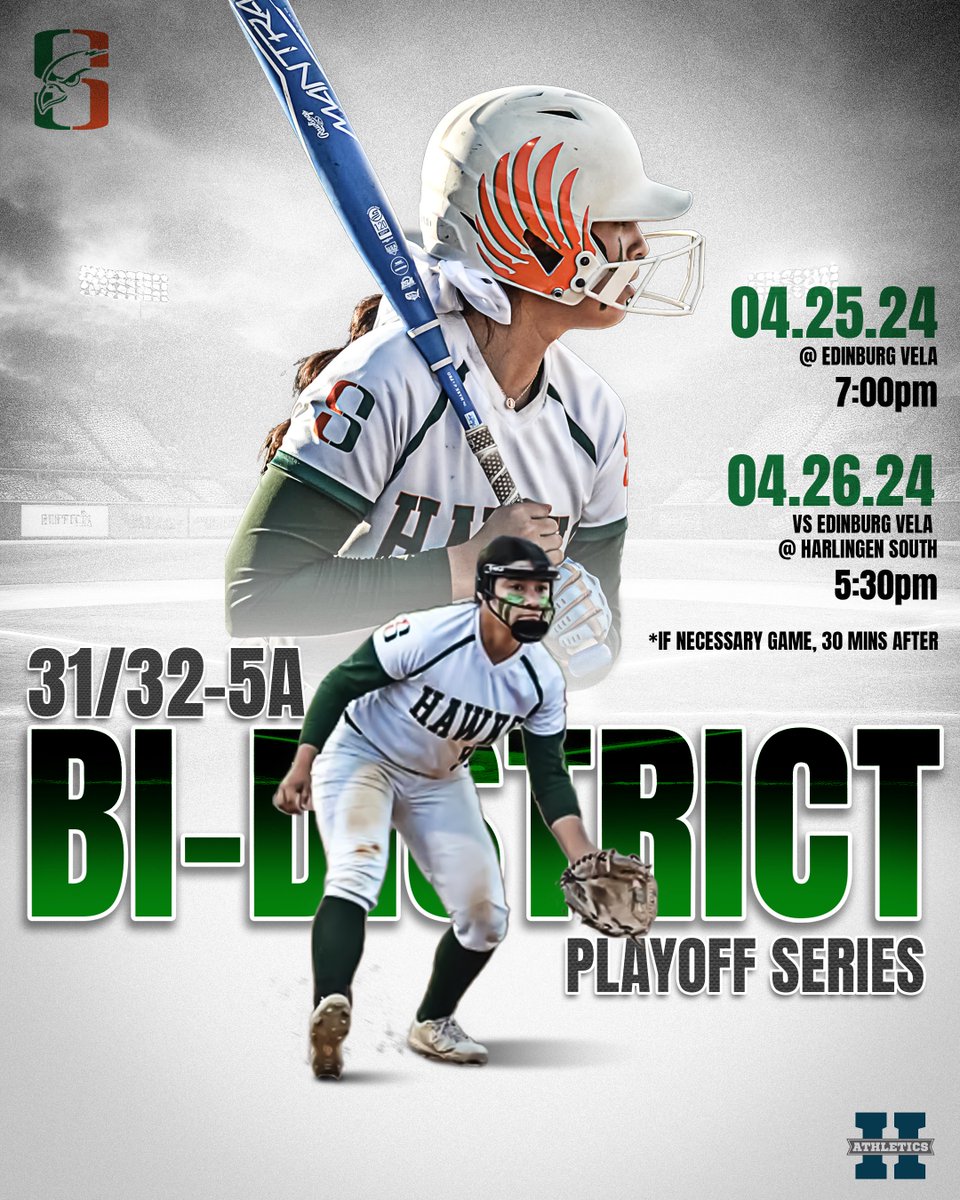 Please come out and support our Lady Hawks as they face Edinburg Vela this Thursday & Friday for the Bi-District Title! Go Hawks!
