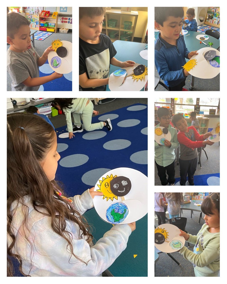 Columbine kinders created models to understand more about the eclipse. Controlling the moon was their favorite part! Such a great way to make learning meaningful! @KarlaAllenbach #SkylineCommunityStrong #StVrainStorm @SVPriorityPrgms