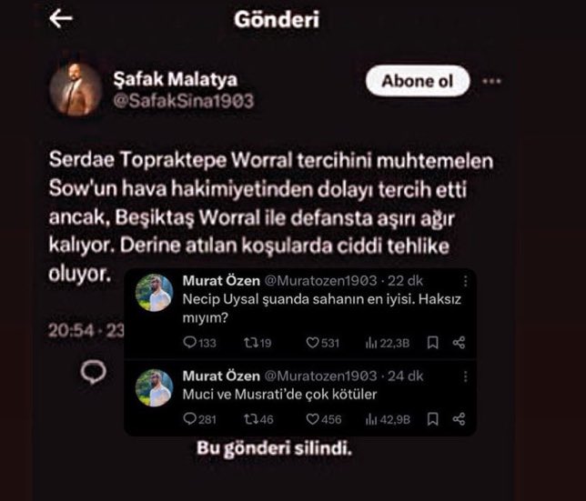 umut meraşa laf eden yok ama svenssona musratiye muciye herkes kaf ediyor bi bırakın da bu çöp takımla bi zahmet hata yapsınlar.

bizim taraftar uslanmaz eğitilmez sadece taraftarlarda değil bide bunlar var.